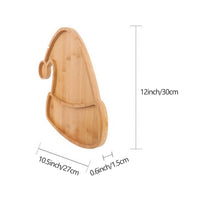 HKM-096083 Wooden Serving Tray for Christmas - Farmhouse Style Decorative Platter for Holiday Entertaining and Gifts