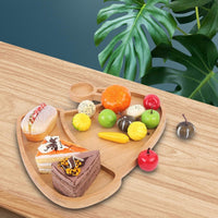 HKM-096083 Wooden Serving Tray for Christmas - Farmhouse Style Decorative Platter for Holiday Entertaining and Gifts