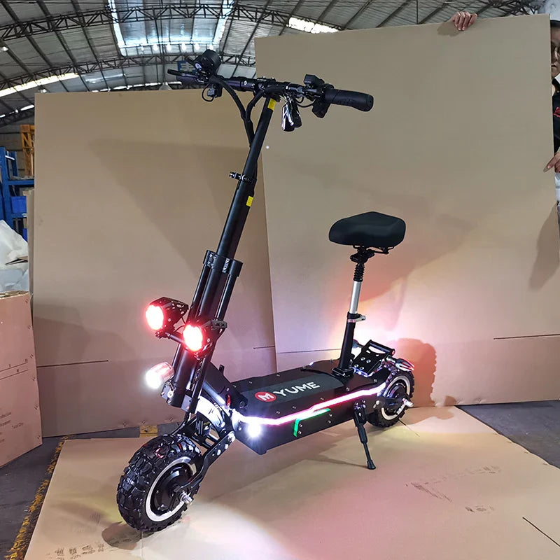 HKM-096147 Powerful 5000W Dual Motor Electric Scooter, 80km/h Max Speed, 60V Battery, 11-inch Tires, Foldable Design