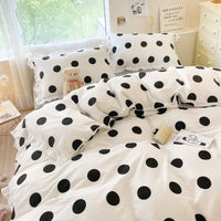 HKM-096275 Floral Cotton Four-Piece Bed Set in Princess Style for Various Bed Sizes