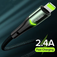 HKM-096339 LED Indicator Data Cable for iPhone - 8PIN Connector, 1.2m & 1.8m Lengths, Aluminum Alloy Construction