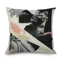 HKM-096339 Watercolor Imitation Hemp Cushion Cover - 45x45CM Linen Pillowcase for Bedside Backrest