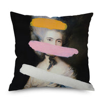 HKM-096339 Watercolor Imitation Hemp Cushion Cover - 45x45CM Linen Pillowcase for Bedside Backrest