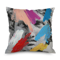 HKM-096339 Watercolor Imitation Hemp Cushion Cover - 45x45CM Linen Pillowcase for Bedside Backrest