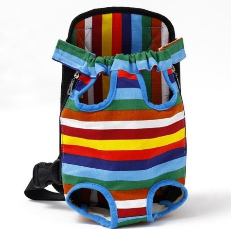 HKM-096467 Portable Chest and Shoulder Pet Carrier Bag - Breathable Travel Design with Adjustable Straps and Internal Leash Attachment