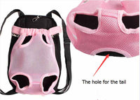 HKM-096467 Portable Chest and Shoulder Pet Carrier Bag - Breathable Travel Design with Adjustable Straps and Internal Leash Attachment