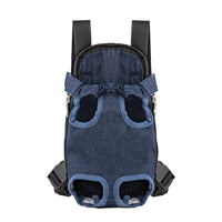 HKM-096467 Portable Chest and Shoulder Pet Carrier Bag - Breathable Travel Design with Adjustable Straps and Internal Leash Attachment
