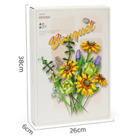 HKM-096531 Floral Building Block Toys - Sunflower 3D Flower DIY Assembly Set for Ages 8 and Up