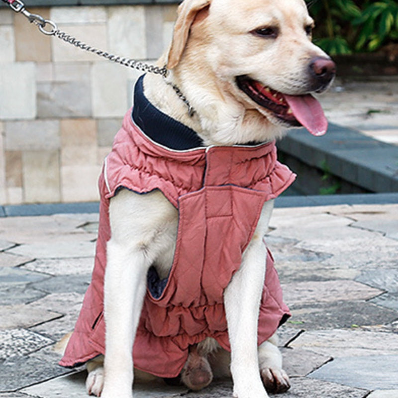 HKM-096595 Waterproof Reflective Pet Coat for Dogs - Autumn/Winter Warmth in Snowflake and Plaid Designs