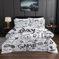 HKM-096787 3D Game Controller Digital Printing Bedding Set - Polyester Duvet Cover with Pillowcases