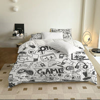 HKM-096787 3D Game Controller Digital Printing Bedding Set - Polyester Duvet Cover with Pillowcases