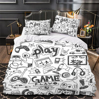 HKM-096787 3D Game Controller Digital Printing Bedding Set - Polyester Duvet Cover with Pillowcases
