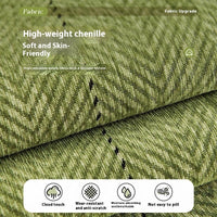 HKM-096851 Chenille Solid Color Sofa Cushion - Stylish Dust Cover in Matcha Green, Khaki, and Creamy White