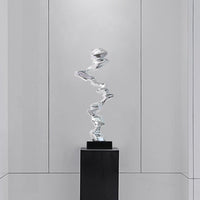 HKM-097043 Minimalist Abstract Decorative Ornament in Gold, Silver, and Phantom Blue