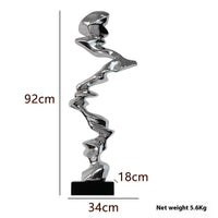 HKM-097043 Minimalist Abstract Decorative Ornament in Gold, Silver, and Phantom Blue