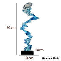 HKM-097043 Minimalist Abstract Decorative Ornament in Gold, Silver, and Phantom Blue