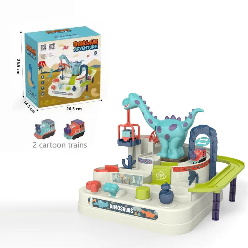 HKM-097107 Big Adventure Fun Track Car Toy Set for Kids - Educational Slot Rail Vehicle Parking Lot