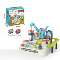 HKM-097107 Big Adventure Fun Track Car Toy Set for Kids - Educational Slot Rail Vehicle Parking Lot