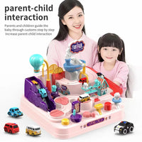 HKM-097107 Big Adventure Fun Track Car Toy Set for Kids - Educational Slot Rail Vehicle Parking Lot