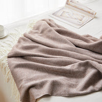 HKM-097107 Geometric Woven Jacquard Fringe Blanket - Wool and Cashmere Blend, Multiple Colors Available, 130x170cm