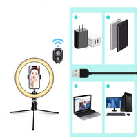 HKM-097171 10-Inch Metal Desktop Bracket Fill Light with Remote Control, 3 Light Modes & 10 Brightness Levels