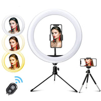 HKM-097171 10-Inch Metal Desktop Bracket Fill Light with Remote Control, 3 Light Modes & 10 Brightness Levels