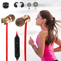 HKM-097299 Wireless In-Ear Stereo Headphones for Sports - Sweat-proof Design, 5 Hours Playtime, IPX4 Waterproof, Red Color