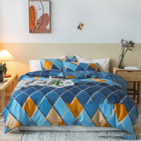 HKM-097427 Geometric Floral Quilt Cover and Pillowcase Set - Multiple Sizes Available