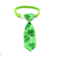 HKM-097619 St. Patrick's Day Adjustable Four-leaf Clover Bow Pet Tie for Celebrations
