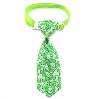 HKM-097619 St. Patrick's Day Adjustable Four-leaf Clover Bow Pet Tie for Celebrations