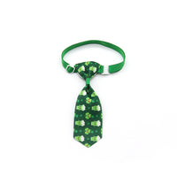 HKM-097619 St. Patrick's Day Adjustable Four-leaf Clover Bow Pet Tie for Celebrations