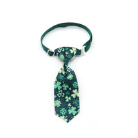 HKM-097619 St. Patrick's Day Adjustable Four-leaf Clover Bow Pet Tie for Celebrations
