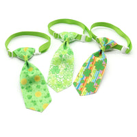 HKM-097619 St. Patrick's Day Adjustable Four-leaf Clover Bow Pet Tie for Celebrations