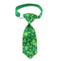 HKM-097619 St. Patrick's Day Adjustable Four-leaf Clover Bow Pet Tie for Celebrations