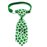 HKM-097619 St. Patrick's Day Adjustable Four-leaf Clover Bow Pet Tie for Celebrations