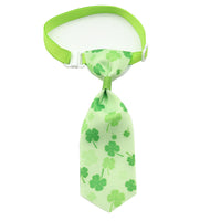 HKM-097619 St. Patrick's Day Adjustable Four-leaf Clover Bow Pet Tie for Celebrations