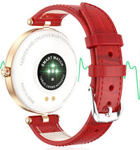HKM-097619 Waterproof Smart Watch with Heart Rate & Blood Pressure Monitoring, Sleep & Activity Tracking, Genuine Leather Strap