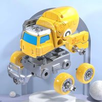 HKM-097683 5-in-1 Take Apart DIY Engineering Vehicle Toy Set - Transforming Dinosaur and Robot for Ages 3+