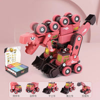 HKM-097683 5-in-1 Take Apart DIY Engineering Vehicle Toy Set - Transforming Dinosaur and Robot for Ages 3+