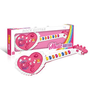 HKM-097747 Pink Electric Musical Instrument Rock Guitar for Kids, Suitable for Ages 0 to 14 Years, Educational Toy