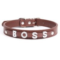 HKM-097811 Personalized PU Leather Pet Collar with Easy-Install Alloy Fasteners