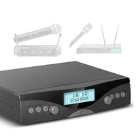 HKM-097811 Wireless Dual Channel Professional Microphone System with FM Modulation and Wide Frequency Response