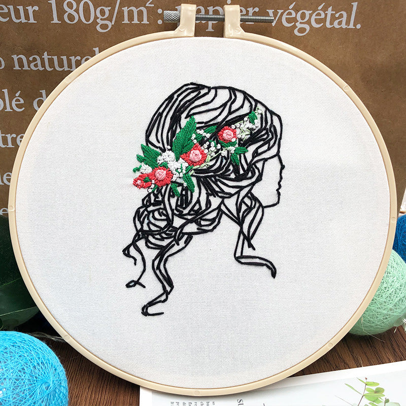 HKM-097939 Embroidery DIY 3D Handmade Fabric Material Set for Beginners