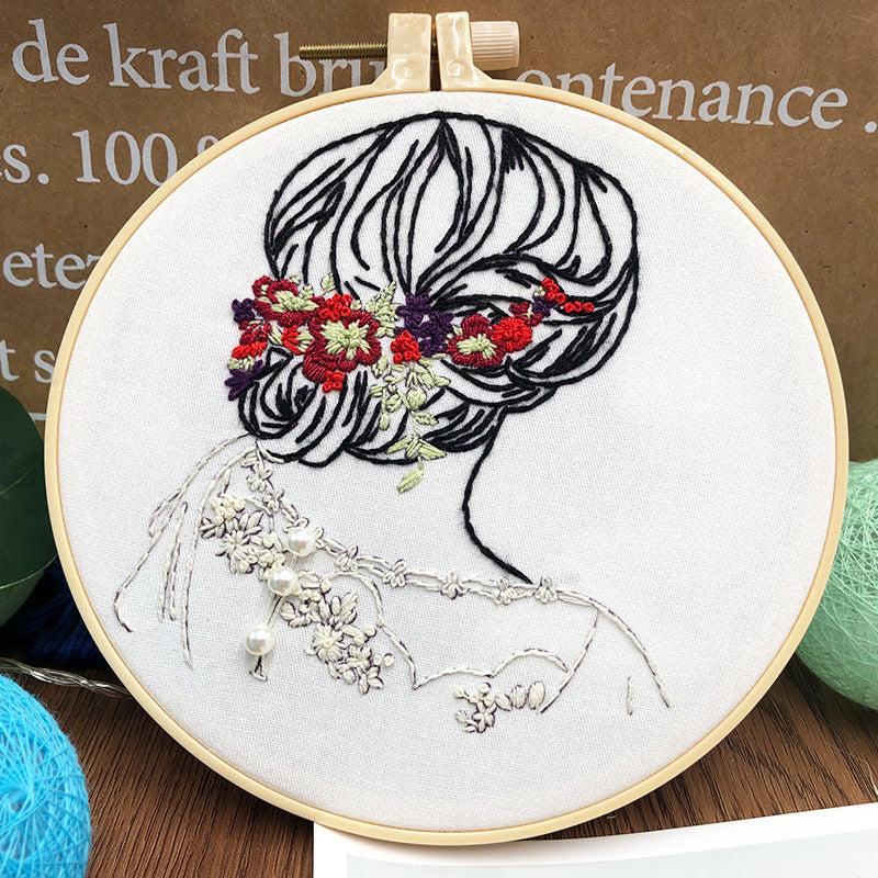 HKM-097939 Embroidery DIY 3D Handmade Fabric Material Set for Beginners