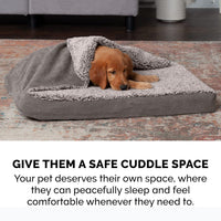 HKM-098067 Removable and Washable Pet Bed with Integrated Blanket Comforter - Multiple Sizes Available