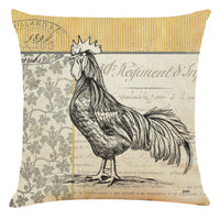HKM-098067 Retro Bird Cotton Linen Pillowcase for Car and Sofa