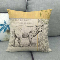 HKM-098067 Retro Bird Cotton Linen Pillowcase for Car and Sofa