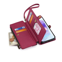 HKM-098195 Anti-Fall Crossbody Leather Case for Samsung with Bracket and Card Holder in Multiple Colors