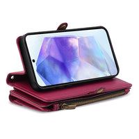 HKM-098195 Anti-Fall Crossbody Leather Case for Samsung with Bracket and Card Holder in Multiple Colors