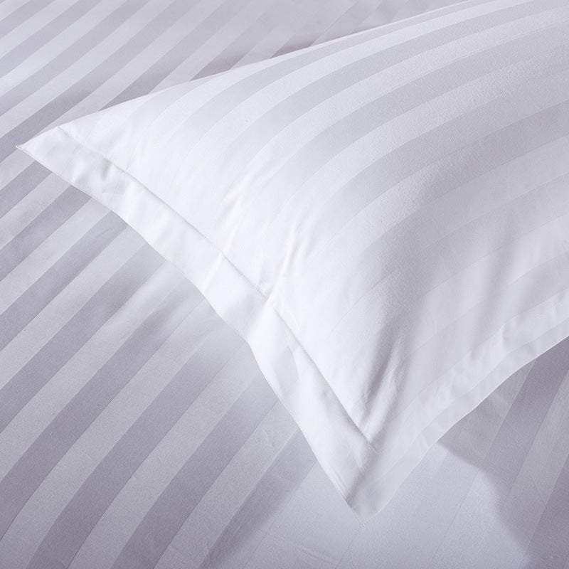 HKM-098259 Cotton Satin Bed Linen Set - Four-Piece Collection for Various Bed Sizes
